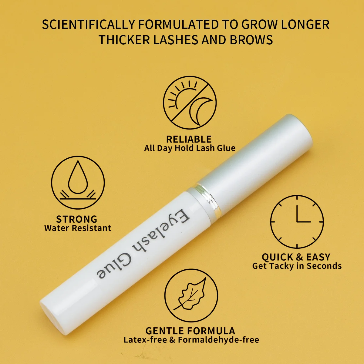 กาวติดขนตาปลอมแห้งเร็วที่มองไม่เห็นโปร่งใส self-grafting ขนตาเหนียวอ่อนไม่ระคายเคืองที่ถอดออกได้ทิ้ง