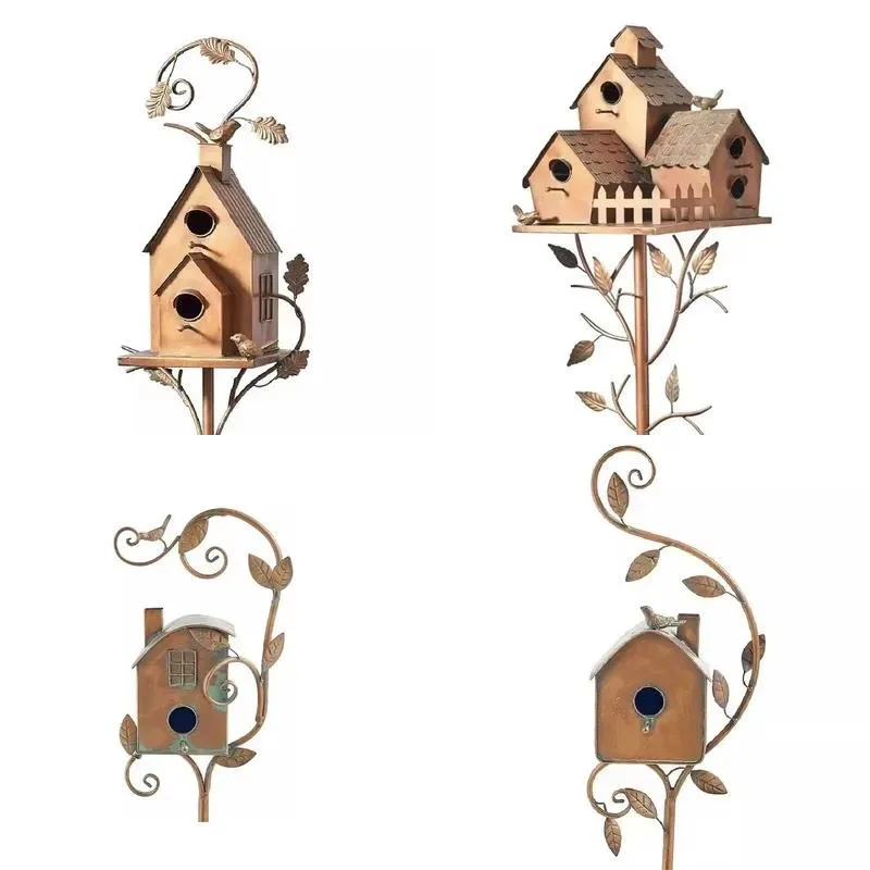 2024 Outdoor Garden Decorative Metal Art Handmade Aviary Stakes and Poles
