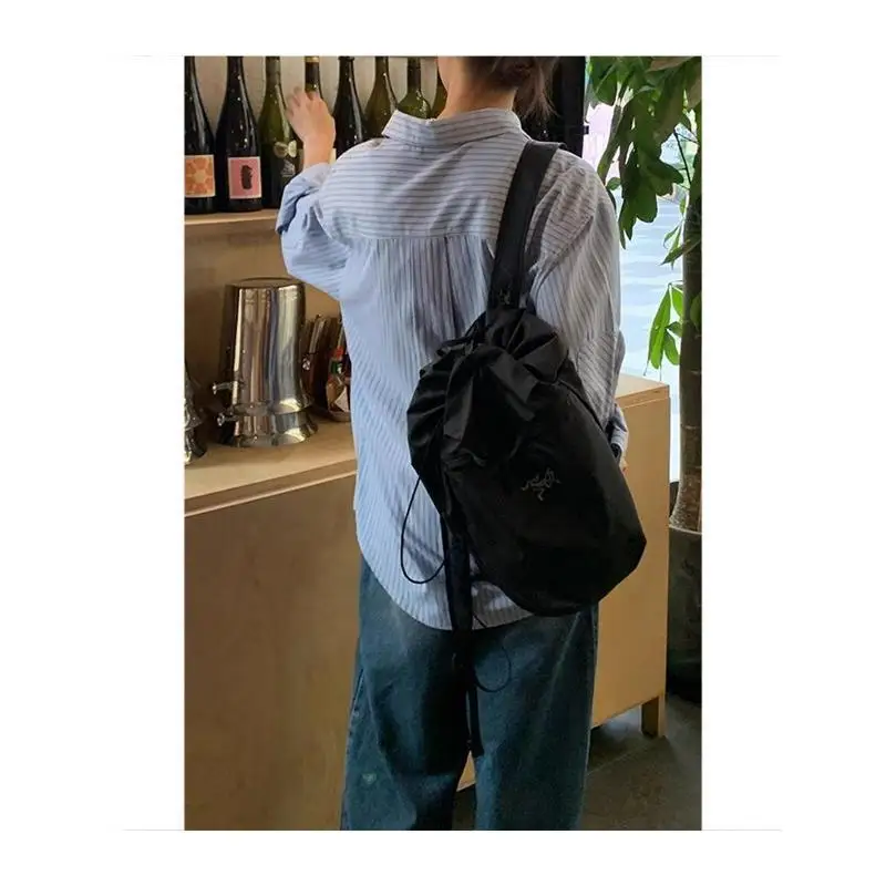 Camicetta Primaverile a Righe Blu per Donna, Stile Coreano, Maniche Lunghe, Casual e Dolce