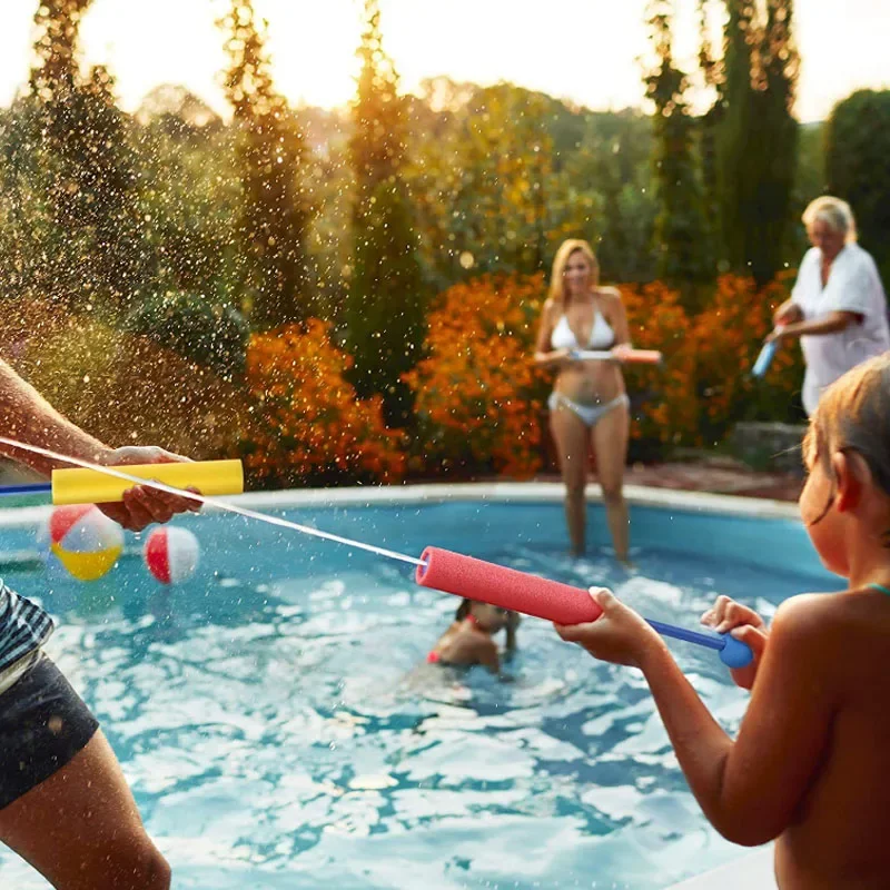 Pistolas de agua piezas para niños, pistola de agua de espuma, 4 colores, rango de 30 pies, juguetes de piscina de verano