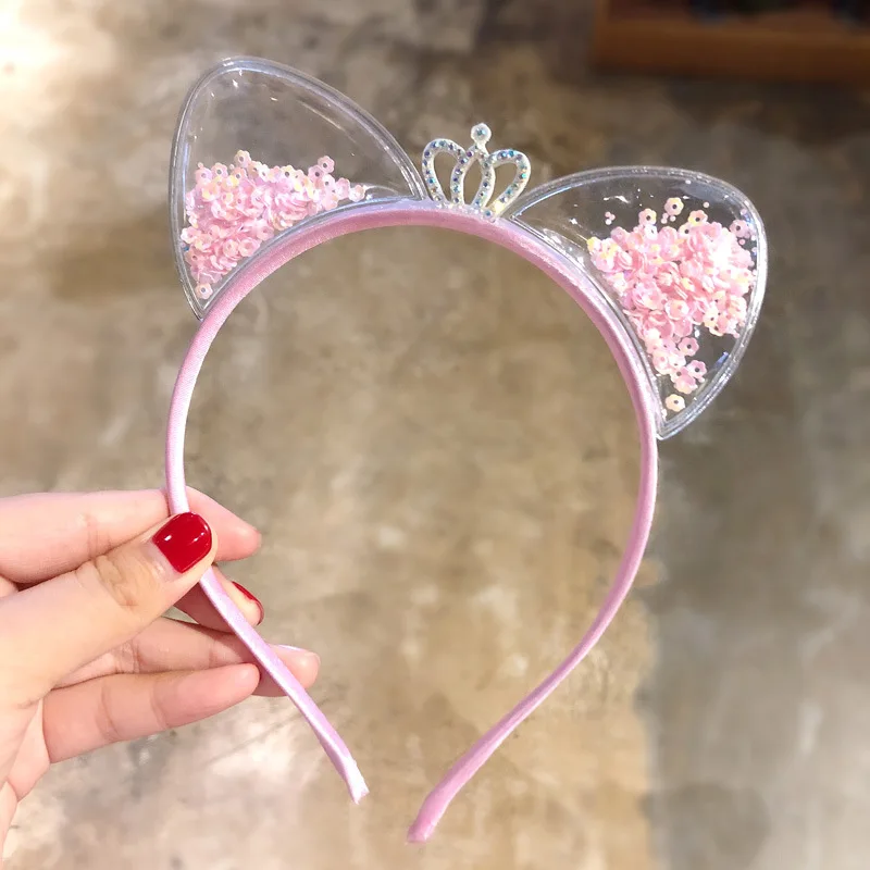 Girls Cute Shining Sequin Cat Ears Hairbands Sweet Ornament Headband Princess Gift Headwear Kids Fashion Hair Accessories image 3