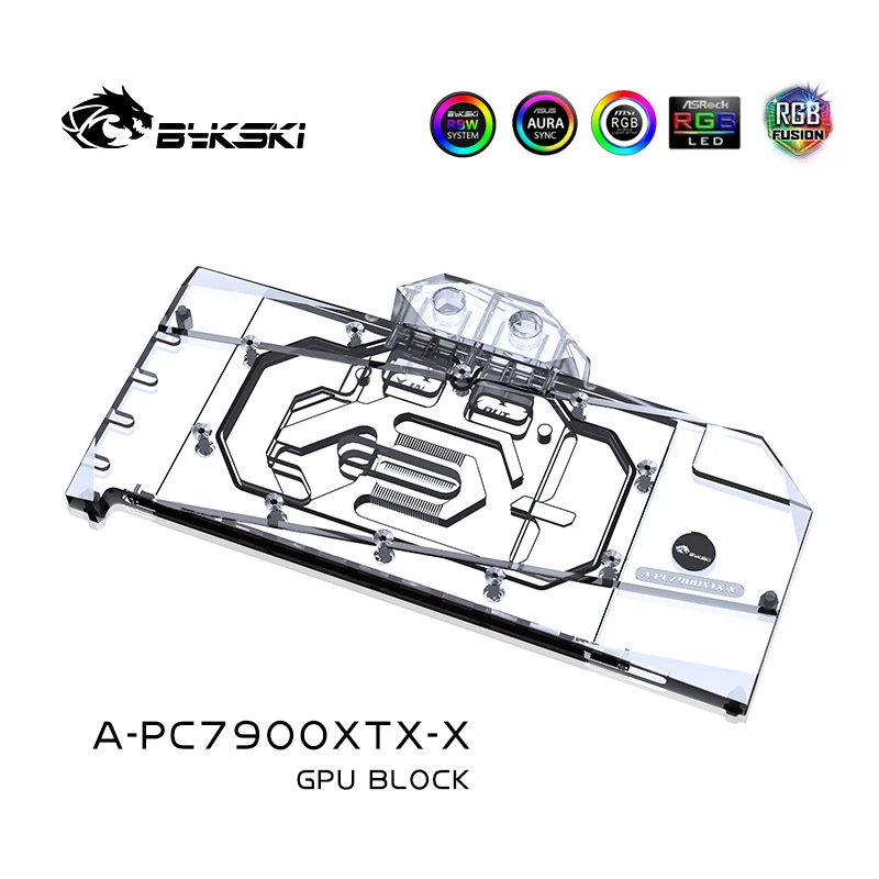 Bykski A-PC7900XTX-X GPU-Wasserblock für POWERCOLOR AMD RADEON RX 7900XT Grafikkarte Flüssigkeitskühlsystem Kupferkühler