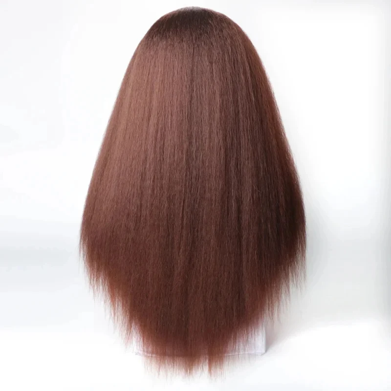 2026 Synthetic Long Kinky Straight Headband Wig For Black Women Afro Synthetic Hair Cosplay Wigs Headband Wig Blonde Black P2C3N view 3