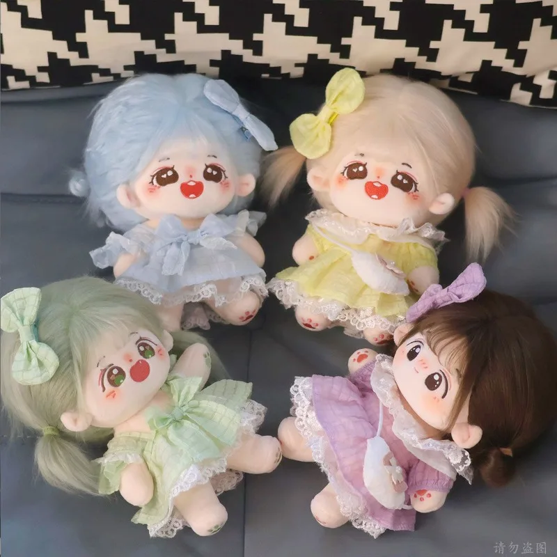 20cm baby clothes, women's lapel dresses, cotton doll dolls, clothing bags, cute hair clips, accessories in stock