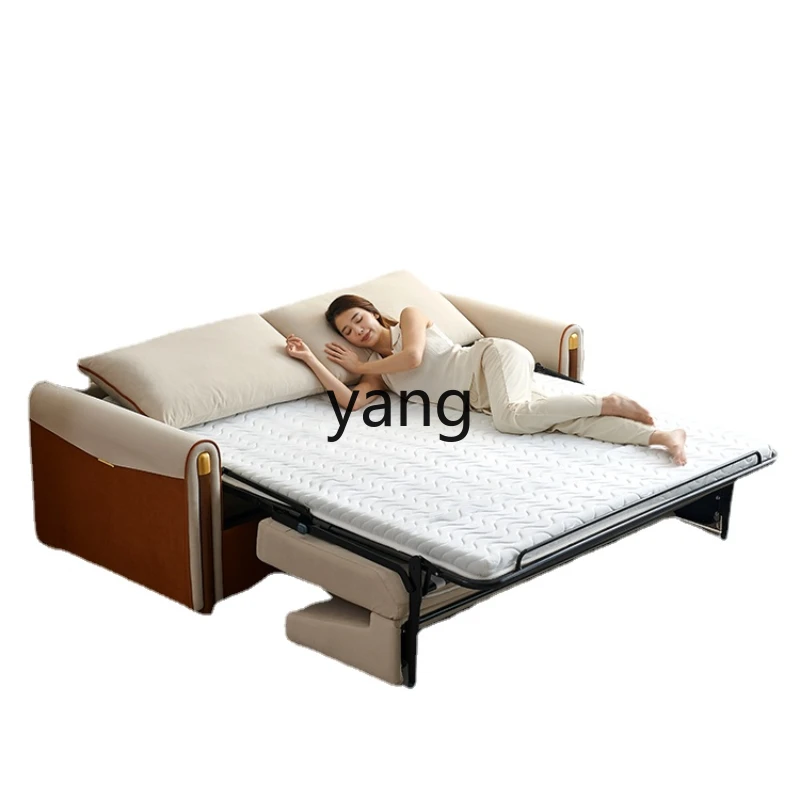 Yjq Folding Sofa Bed Dual-Use Small Apartment Living Room Faux Leather Multifunctional Sofa Bed