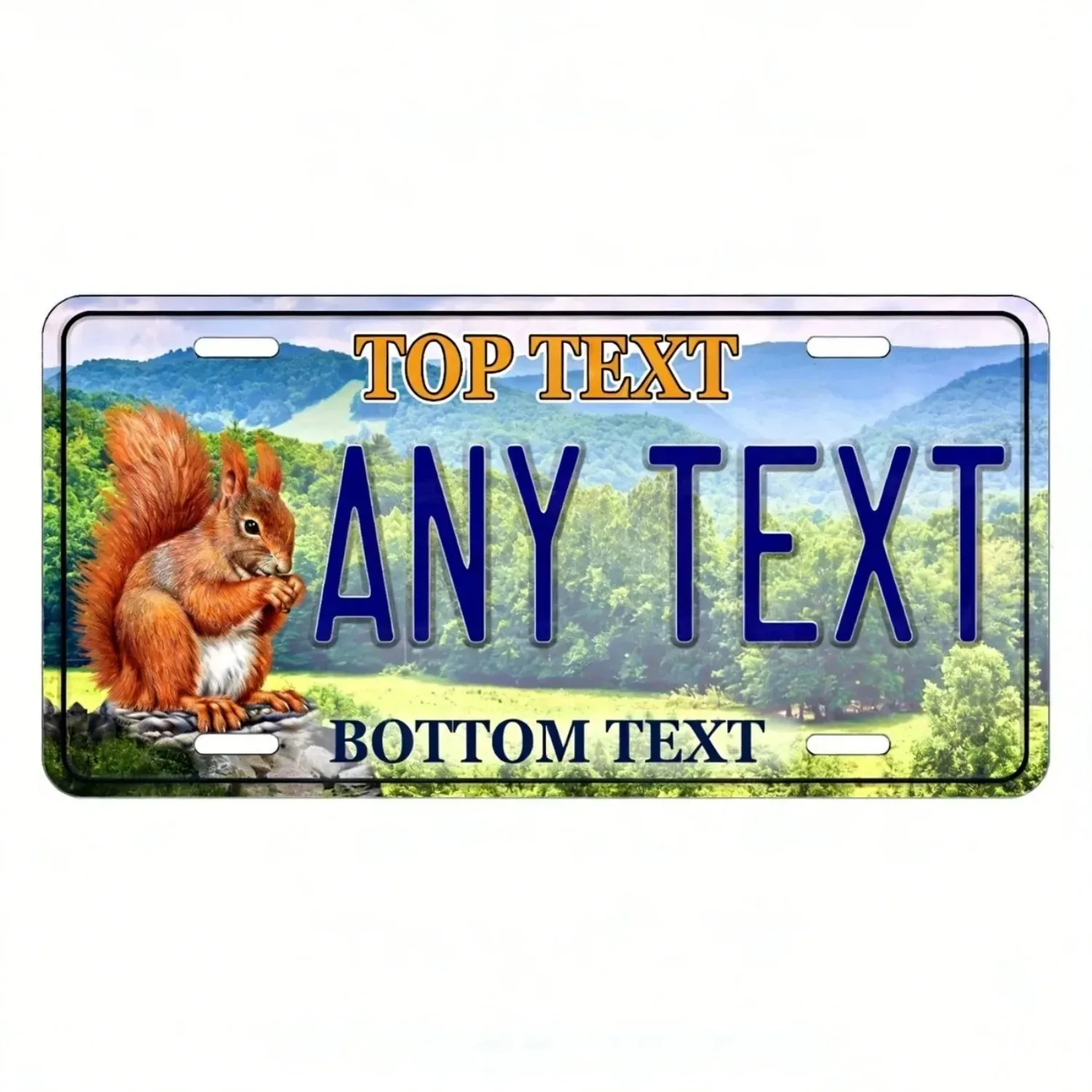 CIFbuy Custom Red Squirrel Metal Sign, Personalized Vintage Wall Art Plaque Waterproof Dustproof Home Indoor Wall Decoration