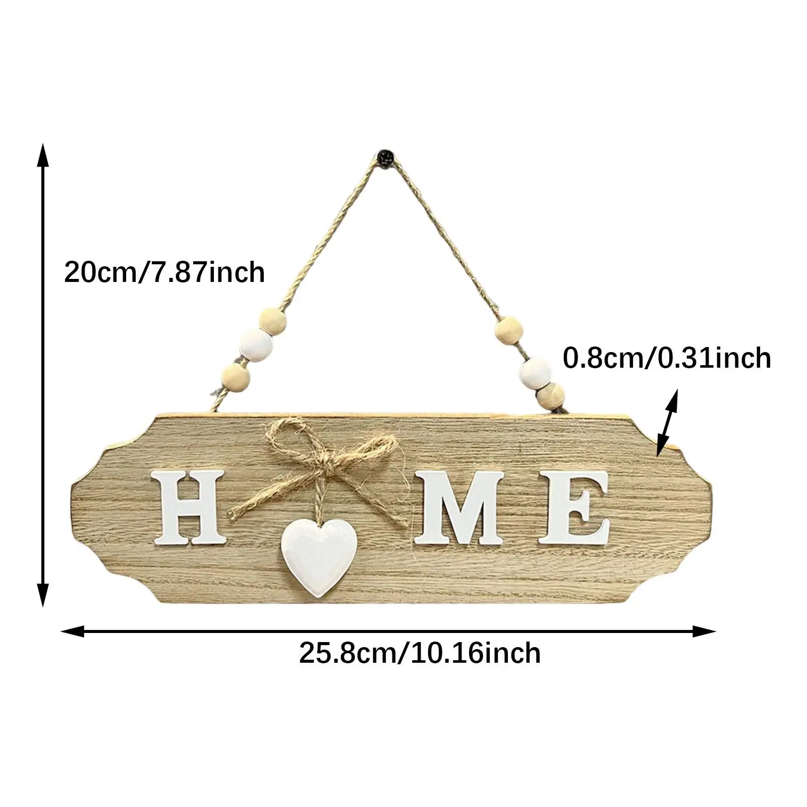 Creative Home Wooden Door Sign with Bowknot Hanging Plaque for Porch Farmhouse Exterior Decoration
