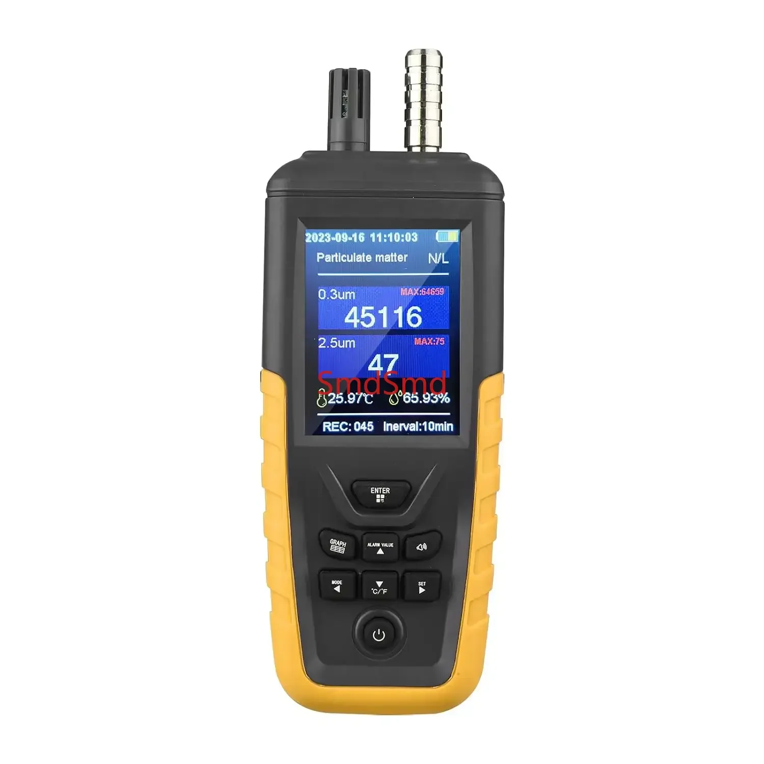 Dust Particle Counter Air Quality Monitor TC-8100 High Sensitivity 3-channel Pm0.3/2.5/10um Temperature and Humidity Monitor