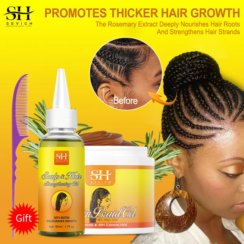 

Sevich Braiding Gel and oil set for Brighten braid Moisturizing Styling Prevent itchy scalp Anti prevent hairloss or thinning