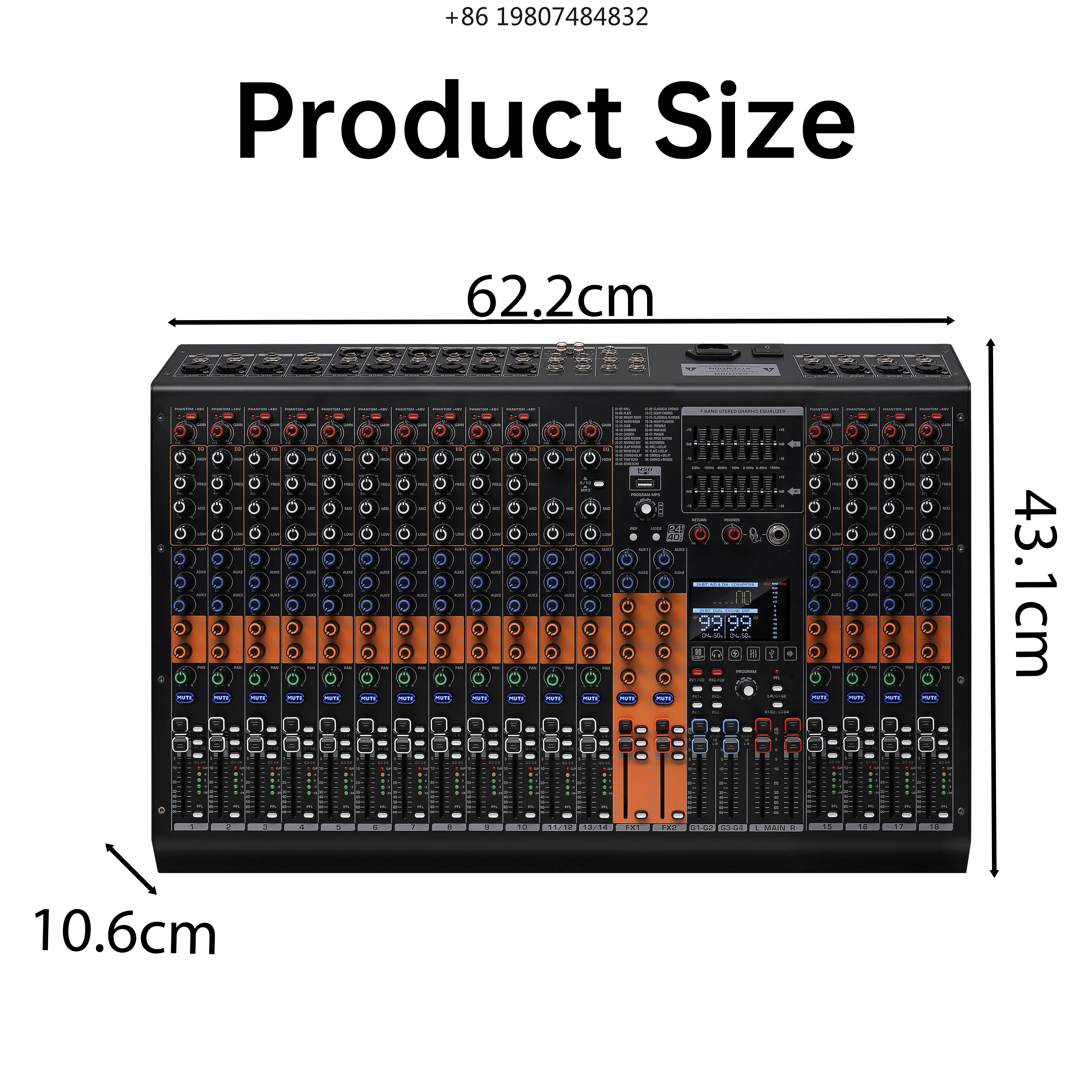 

Bus Console for Live Concert Professional TX18 Audio Mixer 18 Channel 14 XLR Input, 4-Group