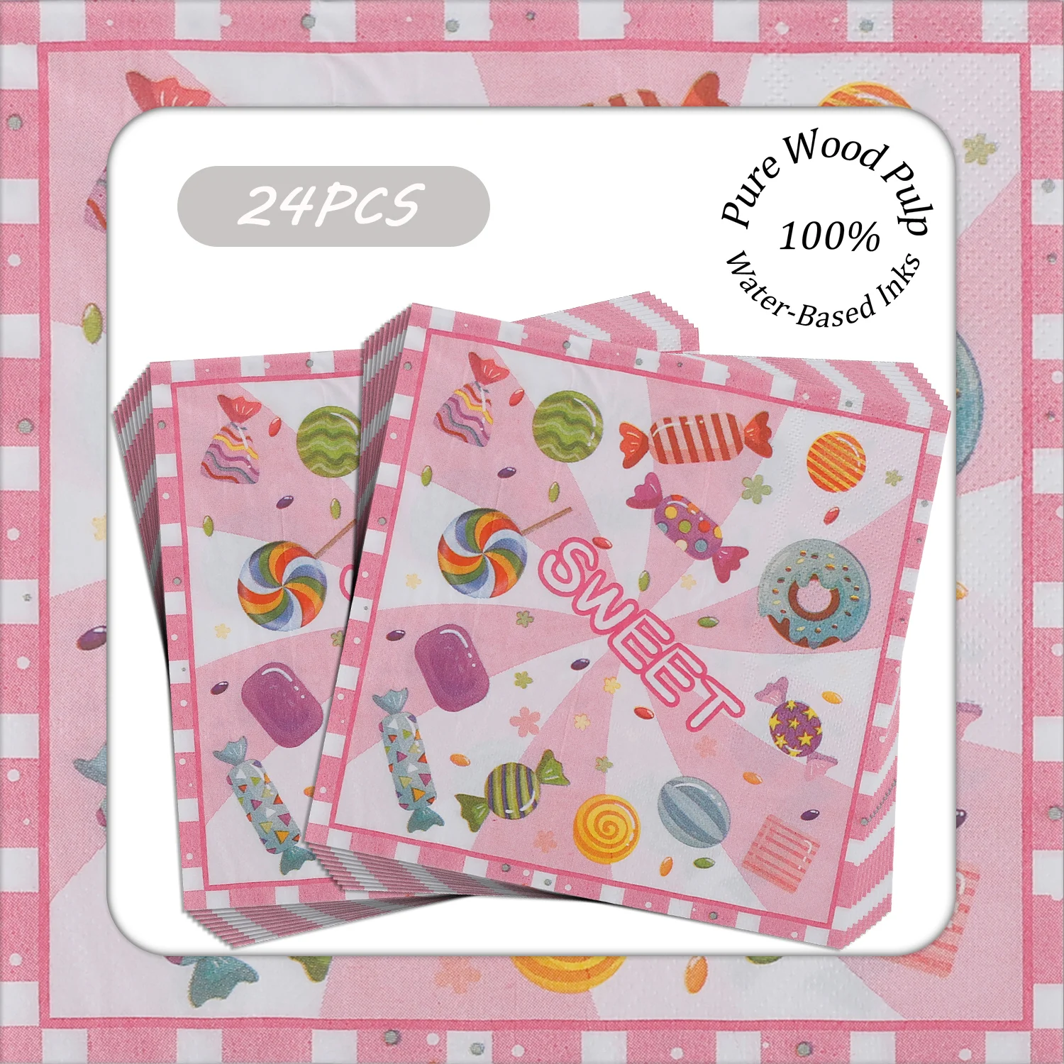 Салфетки SWEET с принтом конфет