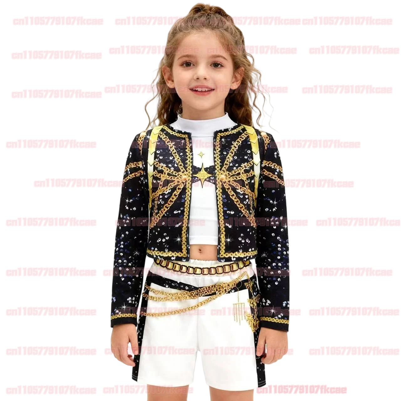 Rumi Concert Sets For Children K-Pop Witch Hunter Cosplay Costume Halloween Suit Top+Skirt+Jacket+Bag 4Pcs Girls Birthday Dress