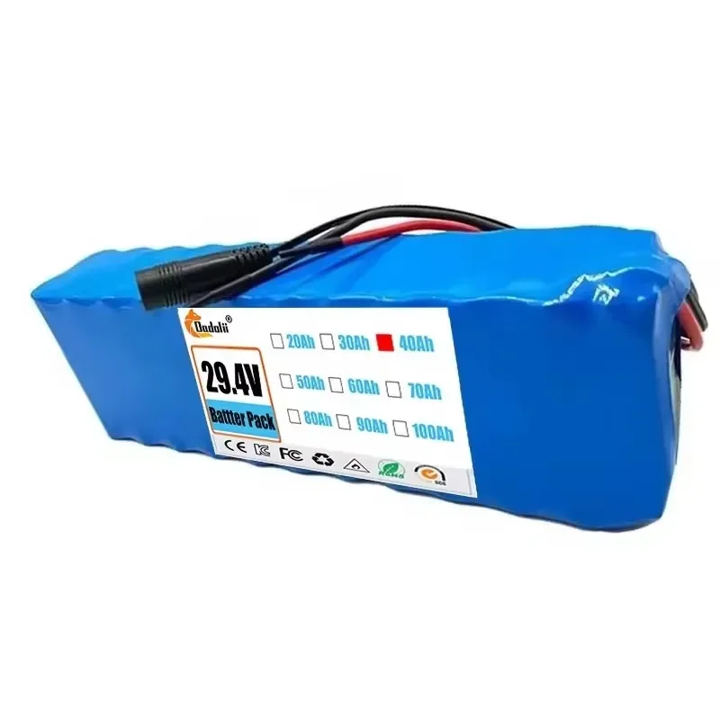 Rechargeable Lithium-Ion Battery Pack 40000mAh 29.4V New 7S3P Configuration with Charger 18650 Cells for Electronics