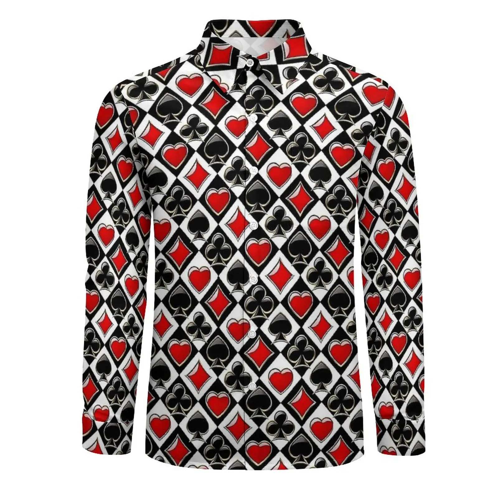 Playing Cards Casual Shirts Card Suits Elegant Shirt Spring Breathable Oversize Blouse Men Long Sleeve Clothes Birthday Gift