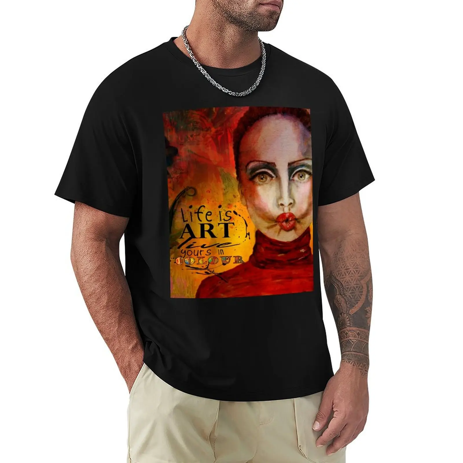 

Live Life in Colour T-Shirt summer 2025 anime stuff graphics Aesthetic clothing heavyweight t shirts for men