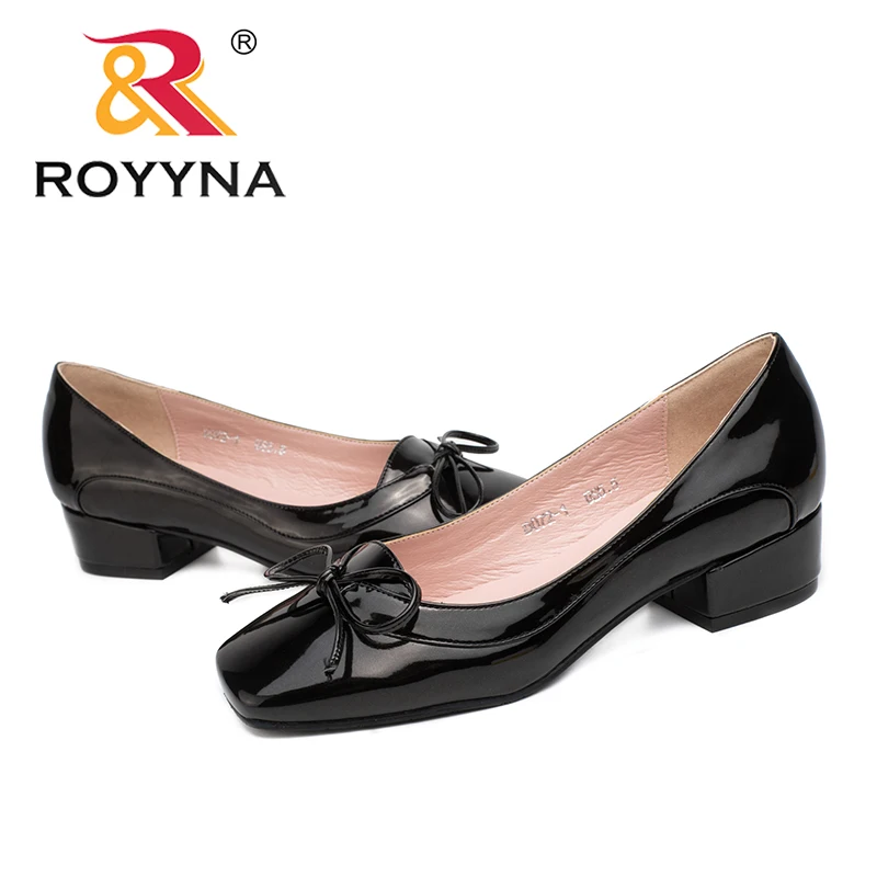 ROYYNA nuovo arrivo stile moda donna pompe nodo a farfalla scarpe eleganti da donna punta quadrata scarpe da ufficio da donna scarpe basse da donna