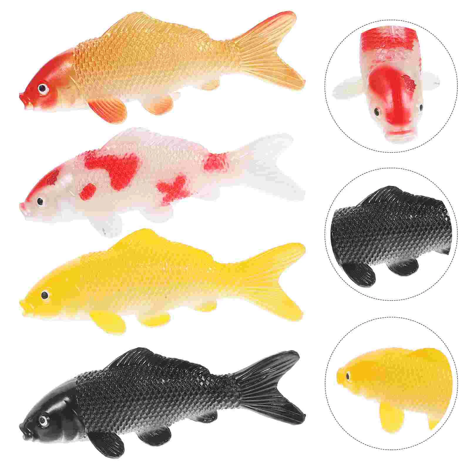 

4 Pcs Fish Tank Small Fake Floating Decor Toy Household Aquarium Realistic Goldfish Child