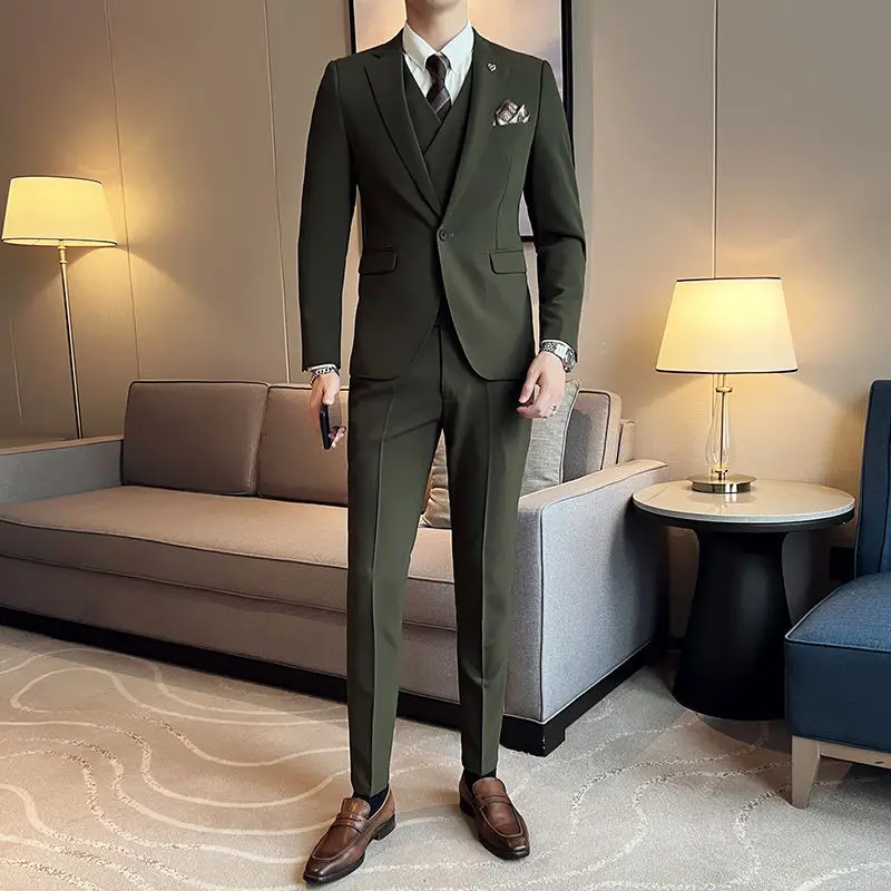 

1-A97 Business Suit suit Men's High-grade Commuter New-style Handsome Casual Small Suit Formal Dress Three-piece Suit