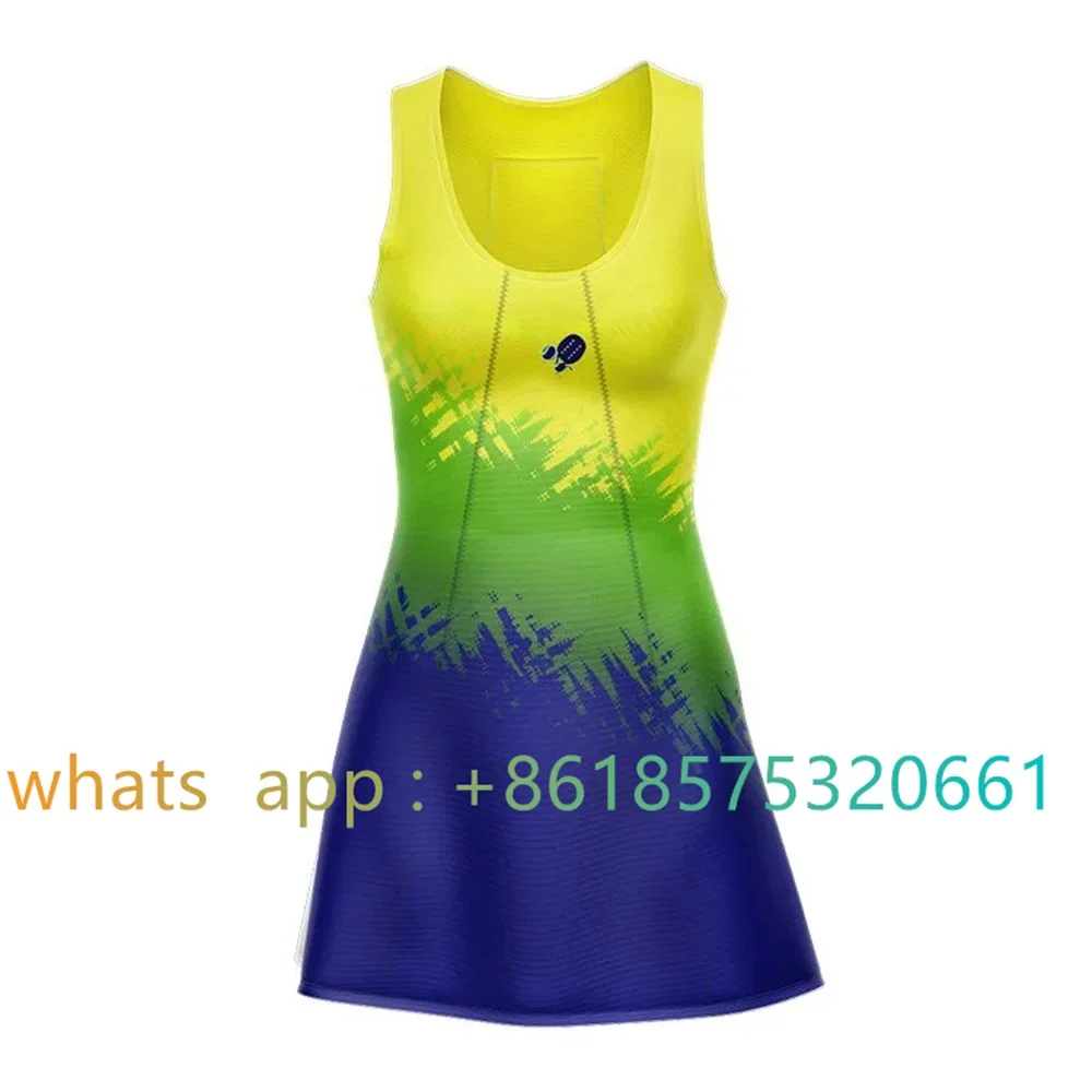Women Sleeveless Beach Tennis Dress Shorts Suit Vestido De Tenis Mujer  Outdoor Fitness Golf Volleyball Skirts Sportswear Skirt