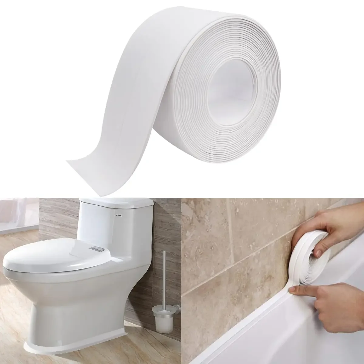 Waterproof Tape for Shower Toilet and Kitchen Caulking Strip Wall Edge Protector Shower Tile Sealer Adhesive 3.2m*3.8cm New