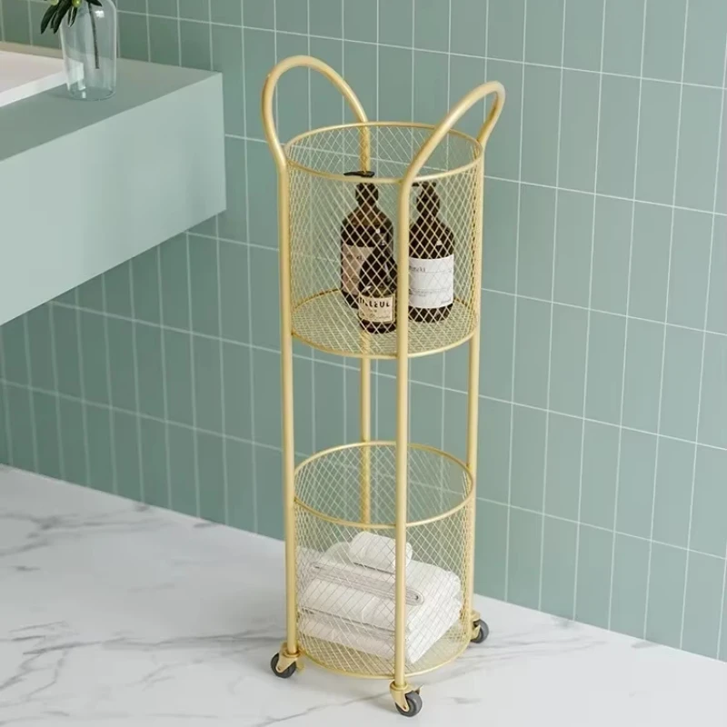 

Nordic Wrought Iron Shelf - Creative Kitchen Storage Rack, Fashionable Bathroom Toiletries Trolley, Stylish Metal Storage Cart