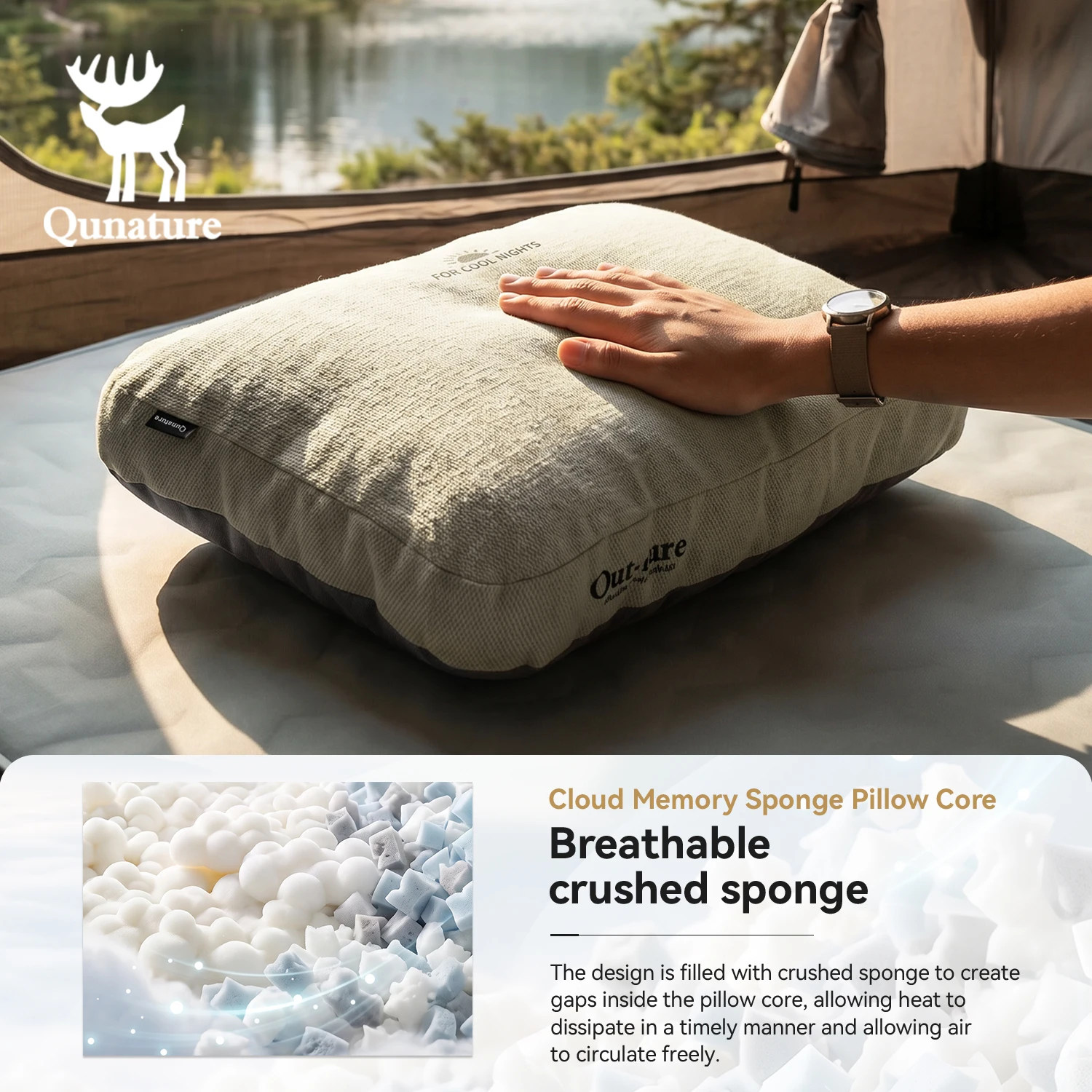 Foldable Memory Foam Travel Pillow Slow Rebound Portable Cushion Outdoor Camping Car Trips Lumbar Support Office Nap Neck Rest