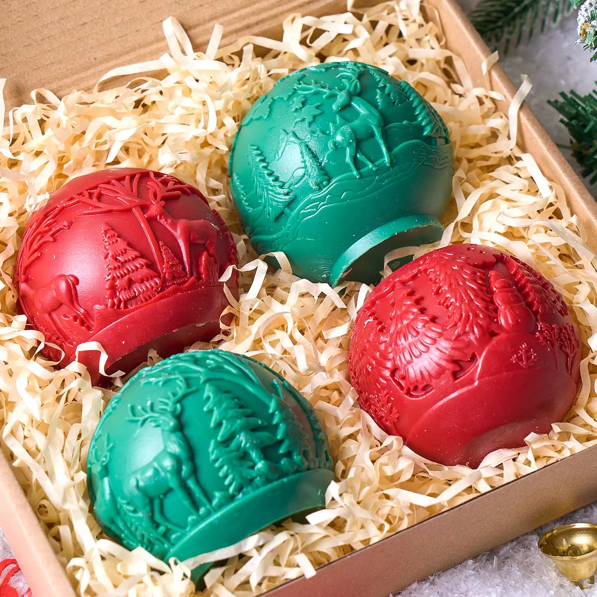 

Рождественские украшения, силиконовая форма для свечей, сделай сам, ручная работа, Рождественская елка, шар лося, ароматное мыло, пластырь, смола, формы для рукоделия, домашний декор