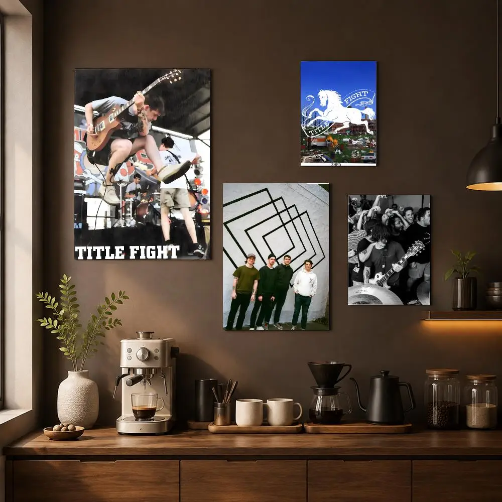 T-Title Fight Poster Waterproof Wall Art Sticker For Home Living Room Bedroom Bar Vintage Decor High Quality Print Gift