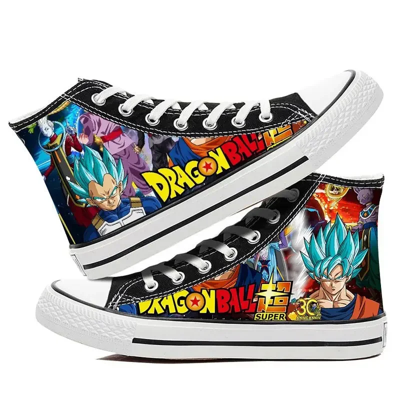 Dragon Ball High Top Canvas Shoes Goku Vegeta Gohan Animation Peripherals Kaioshin Flat Shoes Student All-Match Sneakers Gifts