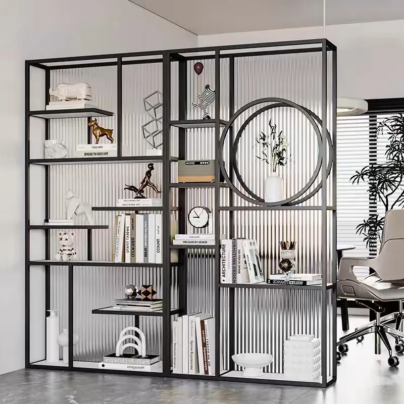Glass display stand, screen partition cabinet, entrance door, entrance, office partition wall, decorative shelf