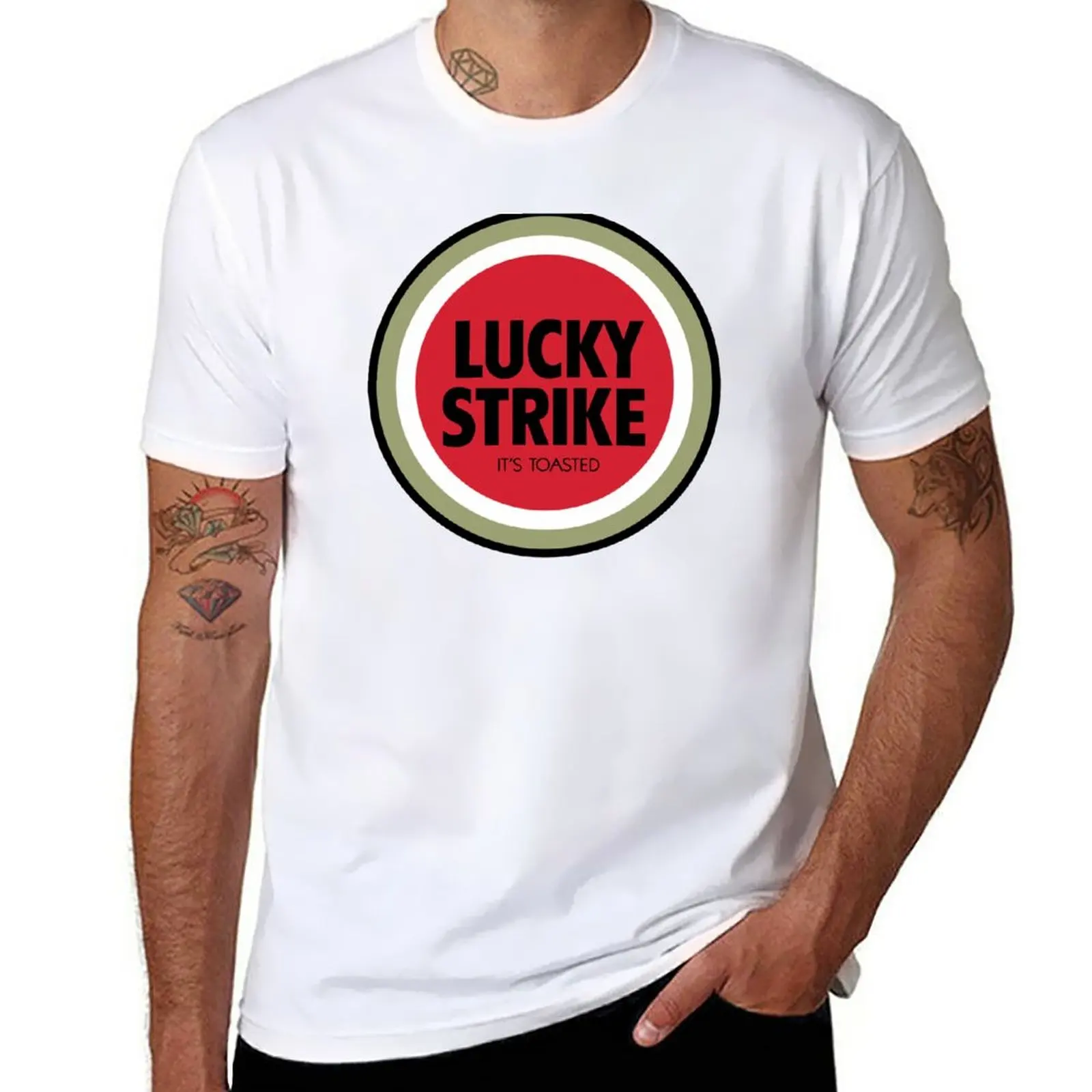 

Lucky Strike T-Shirt hippie clothes blanks tops mens graphic t-shirts anime