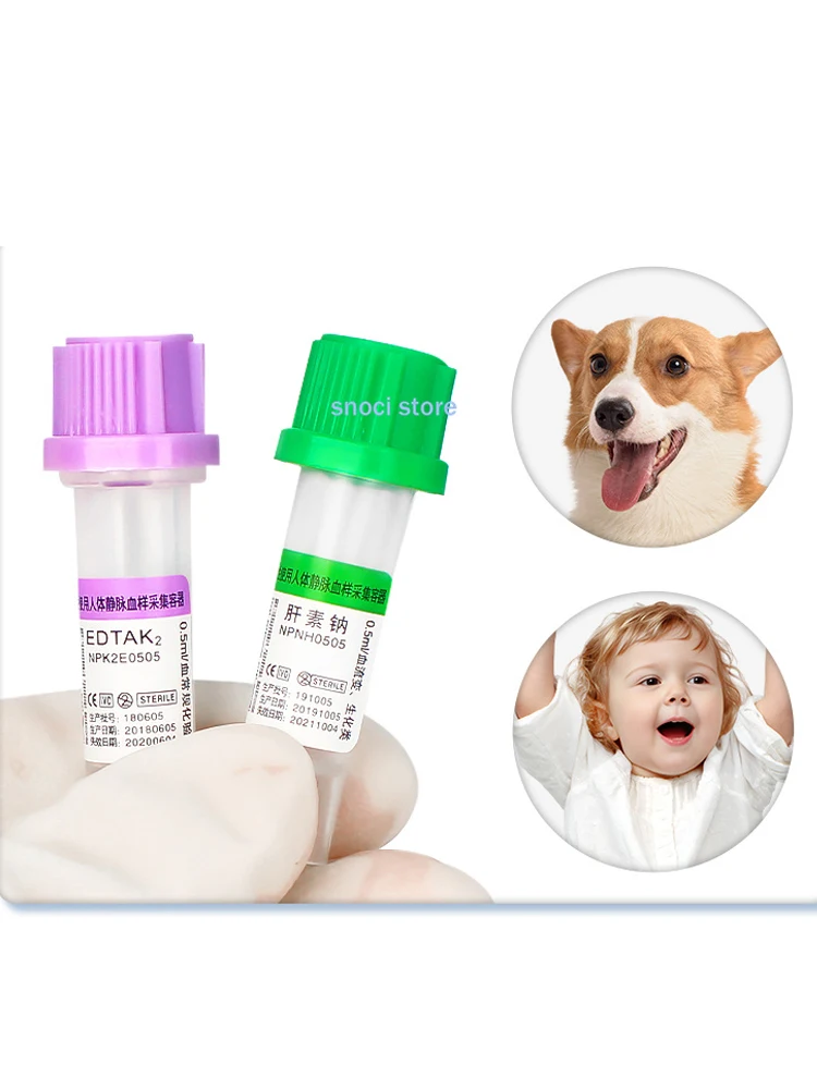 Sterylne probówki do pobierania mikropróbek krwi EDTA K2 K3 0,5 ml 1 ml, plastikowe, jednorazowe probówki do testów z heparyną, litem i sodem, 100 sztuk — zdjęcie produktu 7