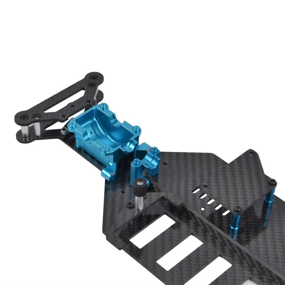 Cubierta inferior de carbono con caja diferencial para 1/10 Tamiya TT02 TT02D TT-02R TT-02S TT-02SR accesorios de actualización de chasis