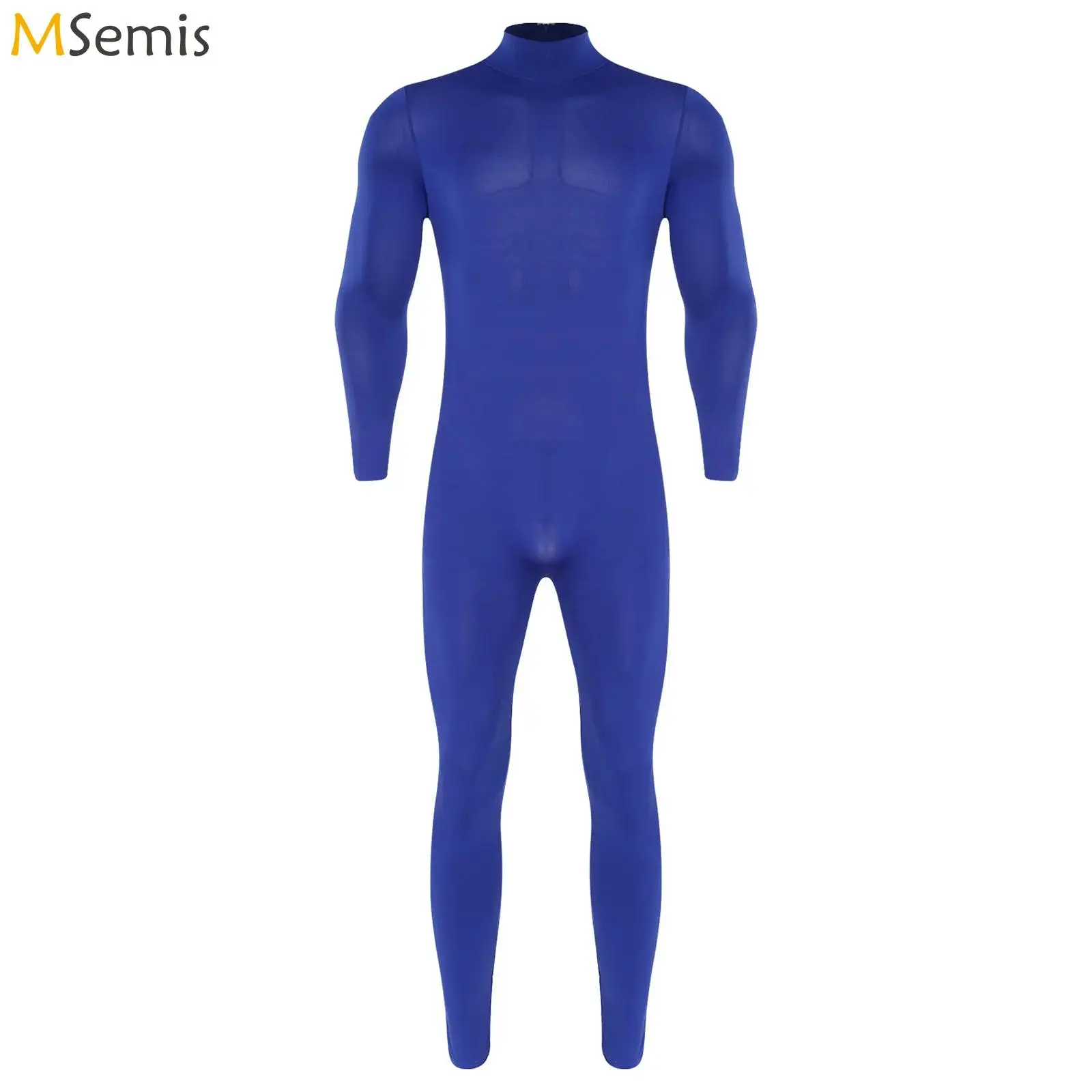 

Мужское нижнее белье, эластичный компрессионный комбинезон с воротником-стойкой, длинными рукавами, длинные брюки, облегающее боди на молнии сзади, костюм в форме тела