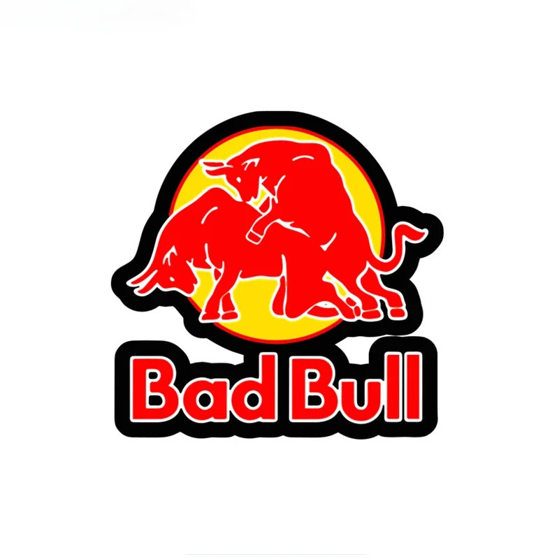 Funny Bad Red Of Bull Graphics Auto Stickers And Decals 3D Vinyl Car Warp For Body Windshield Bumper 8cm