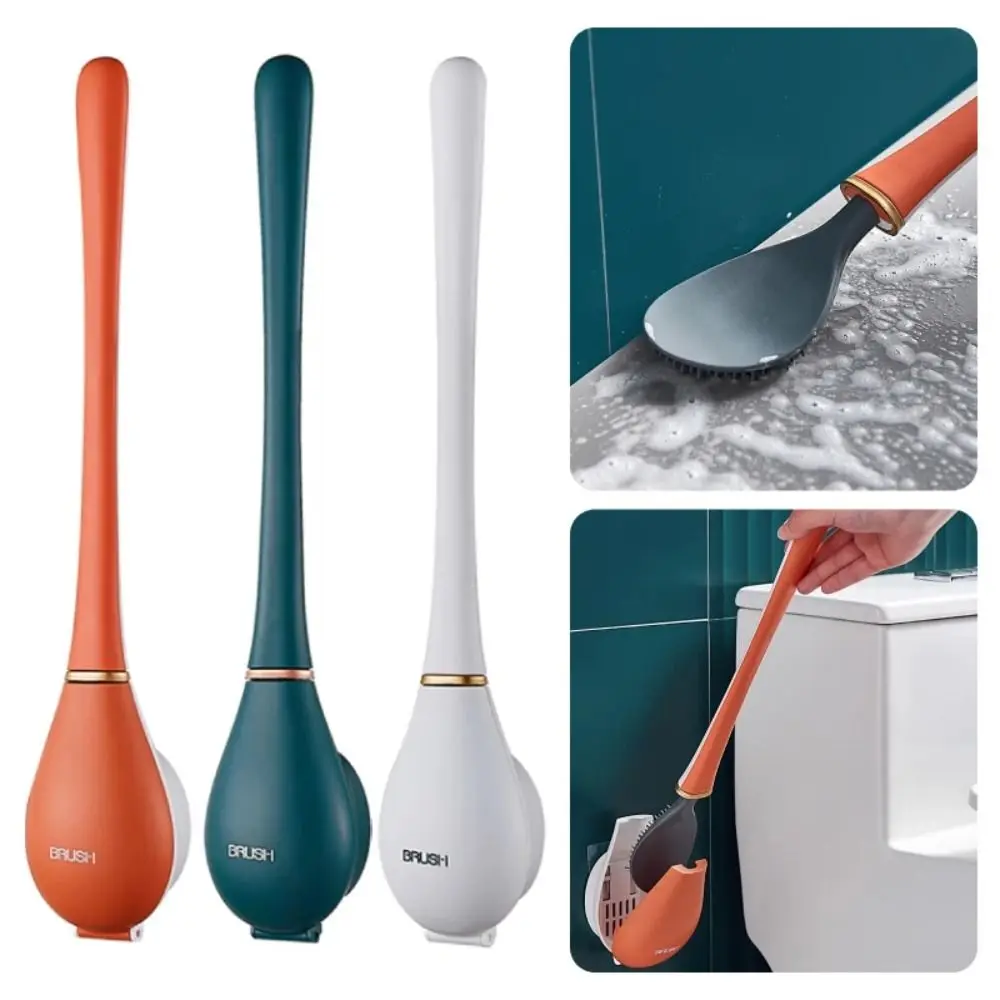 

Настенная щетка для унитаза, щетка для чаши, автоматическое открытие и закрытие, силиконовый скребок для унитаза, без дырокола с дозатором