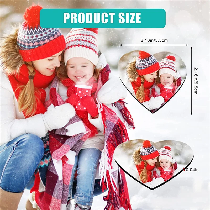 

A07I 30Pcs Heart Shaped Sublimation Magnet Blanks Wedding Valentines Day Refrigerator Magnets Love Heart Wall Door Decoration