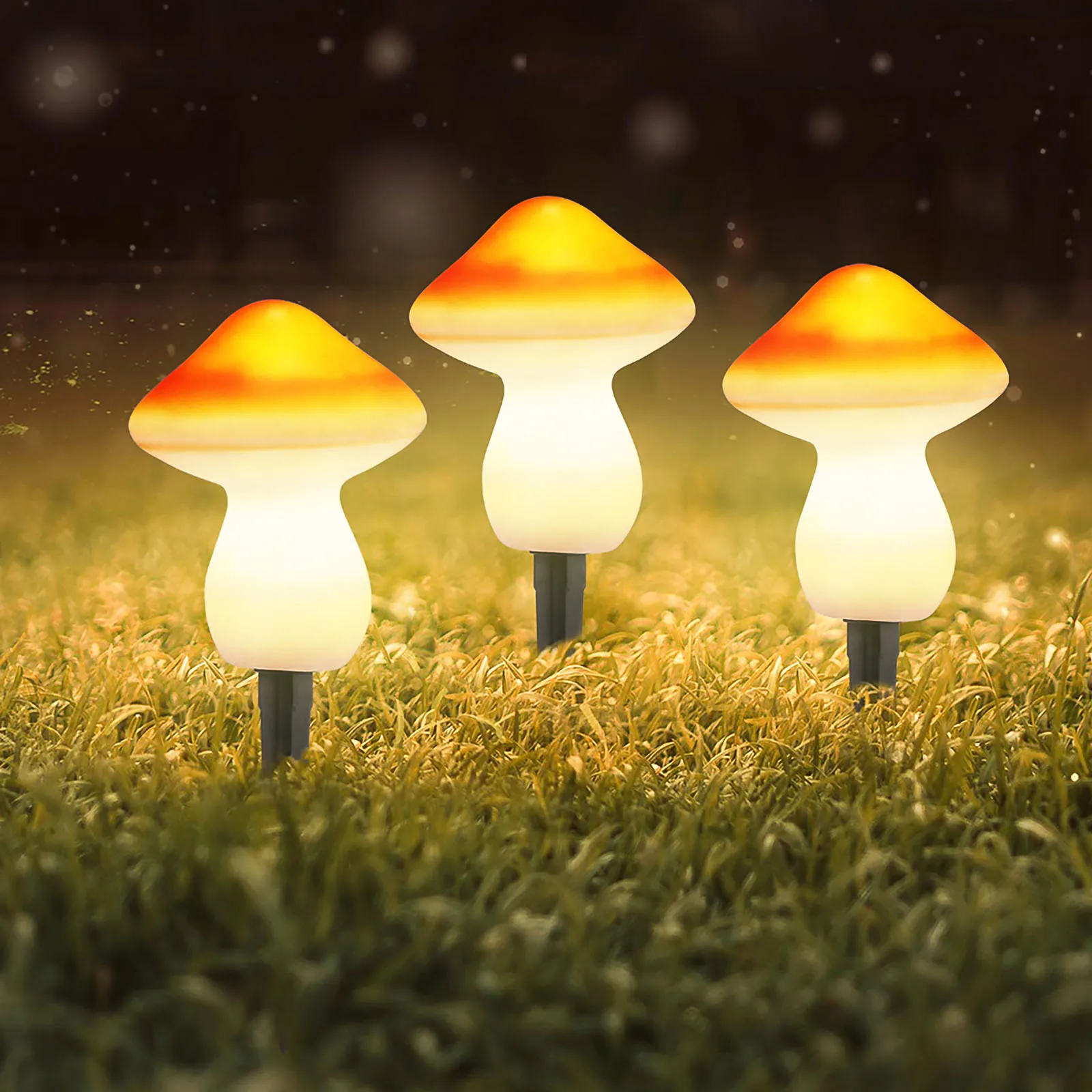 Mushroom Shape Solar Light Outdoor Ground Landscape Stake Lights Creative Waterproof Solar-Powered LED Garden Lamp Decoration