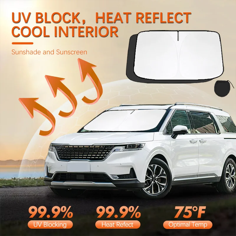 For KIA Carnival Sedona Car Sun Viso Front Window Windshield Sunshade Heat Insulation Summer Sun UV Protection Auto Accessories