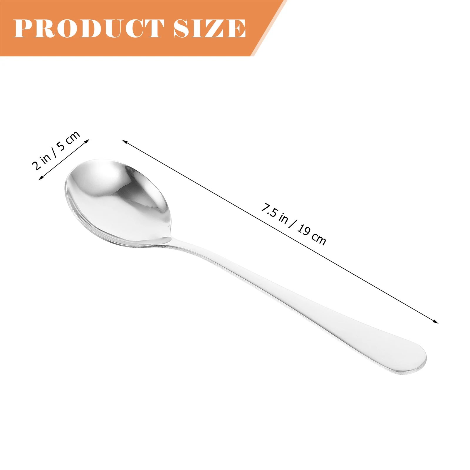 6Pcs StainlessSteelLargeRoundSpoons HouseholdDinnerSoupLadle HomeEssentials DessertCoffee KitchenTools FoodMixing