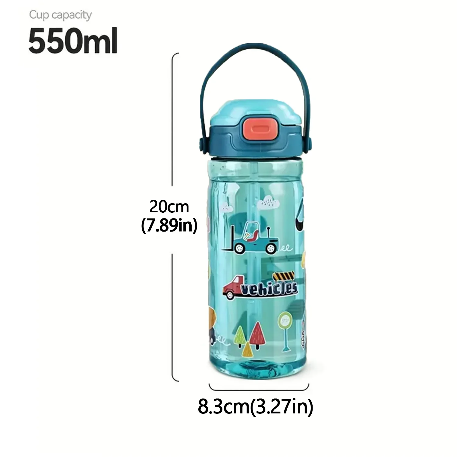 كوب ماء رياضي للأطفال 600 مل، كوب مشروبات، كوب ماء محمول خارجي، زجاجة أطفال، كوب طالب ذو سعة كبيرة، هدية