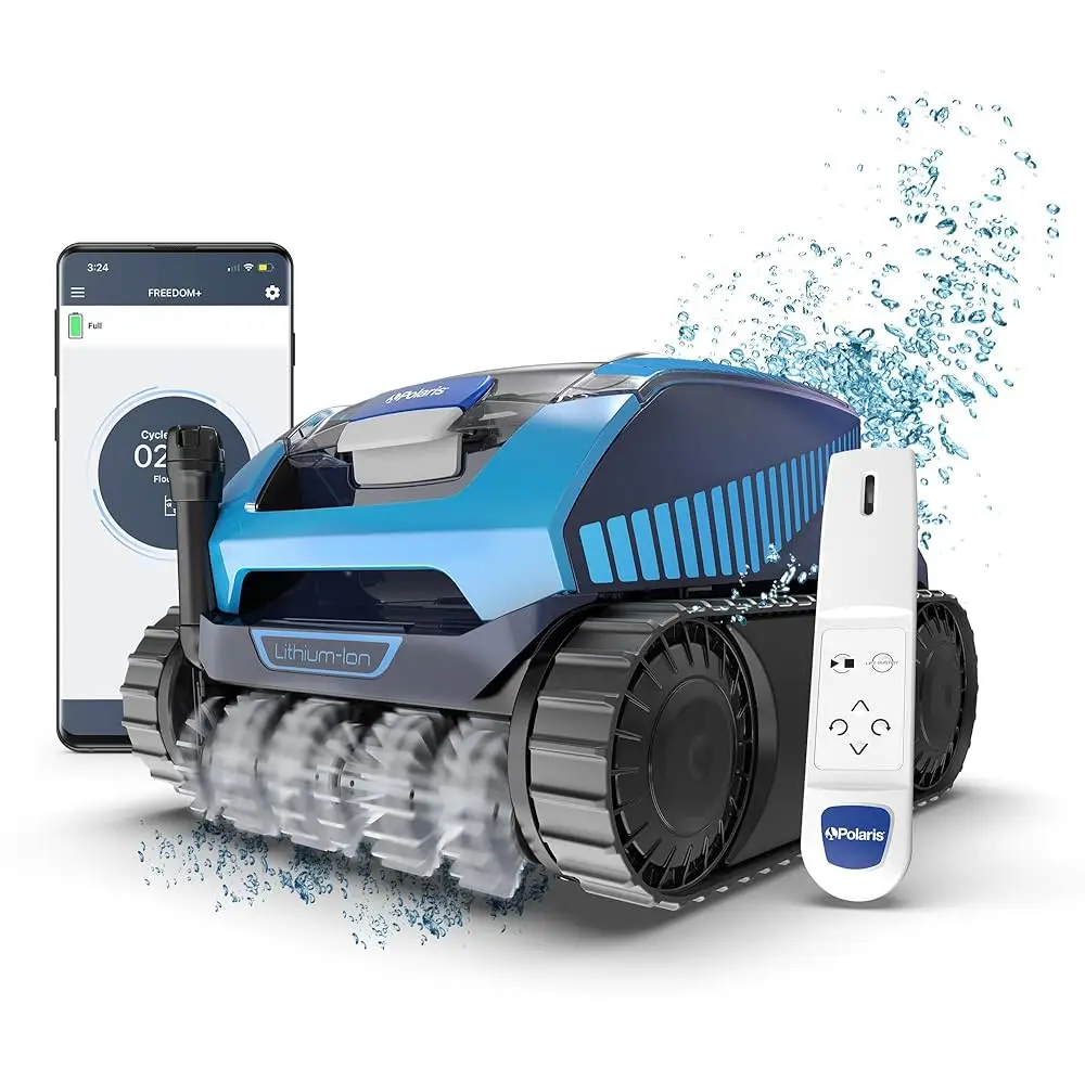 

BEST PRICE Freedom Plus Cordless Robotic Pool Cleaner Industrial Grade New Design 50 Feet Charging Cart