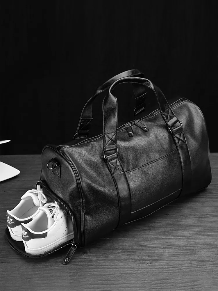 large-capacity-casual-travel-bag-men's-shoulder-bag-outdoor-fitness-bag-independent-shoe-position-leisure-luggage-bag