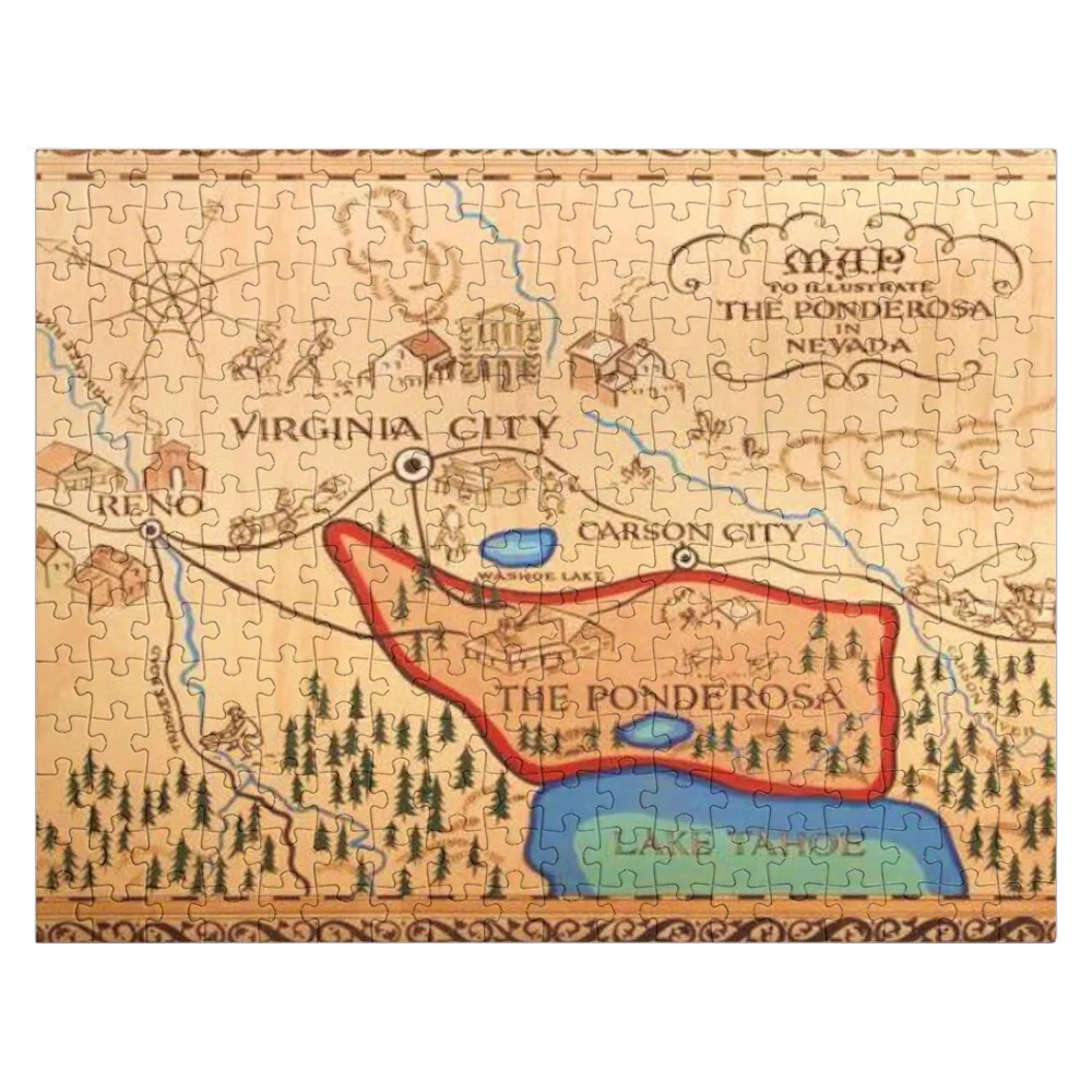 Ponderosa Map Bonanza Jigsaw Puzzle With Photo Woods For Adults Personalized Child Gift Animal Puzzle