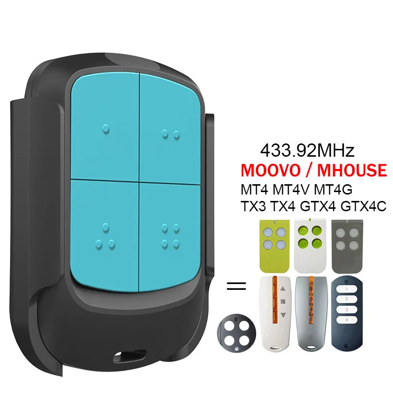 

НОВЫЙ MHOUSE MOOVO GTX4 GTX4C TX4 TX3 MT4G MT4V MT4 Пульт дистанционного управления гаражными воротами Брелок 433,92МГц Плавающий код