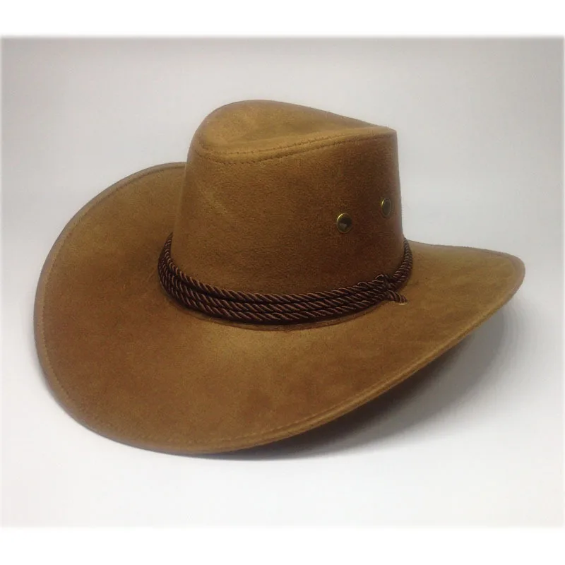 Classic Large Brim Cowboy Hats Men Vintage Outdoor Sunscreen Caps Unisex