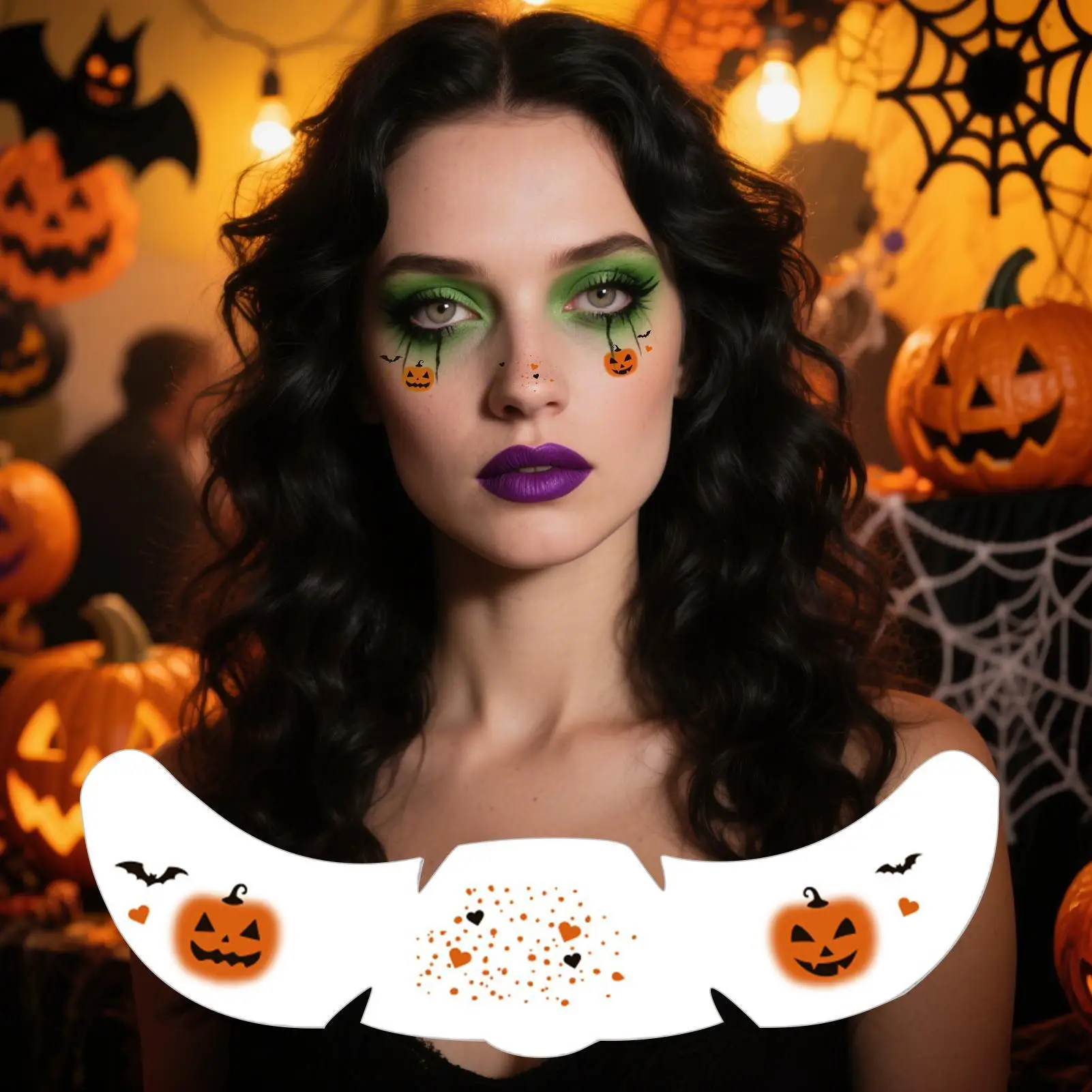 جديد هالوين العين ملصقات الكبار الاطفال الرجال النساء حفلة تنكرية العين ملصقات مخيف لاصق الخفافيش اليقطين بصمة الشارات مقاوم للماء #1