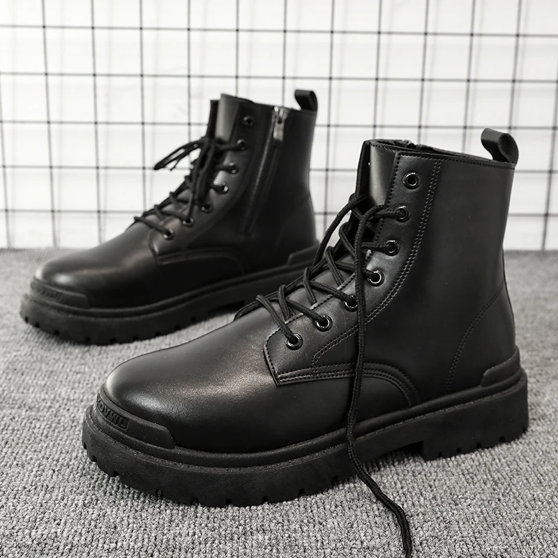 2024 new all-match military boots Snow fashion autumn new men\'s boots work boots outdoor boots  platform boots  men boots boots