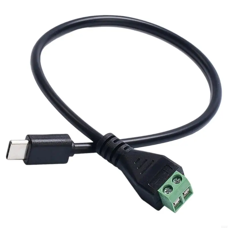 2Pin No Solder Connector Type C Adapter Wire Line 3A 30cm Voltages Selection 83CF