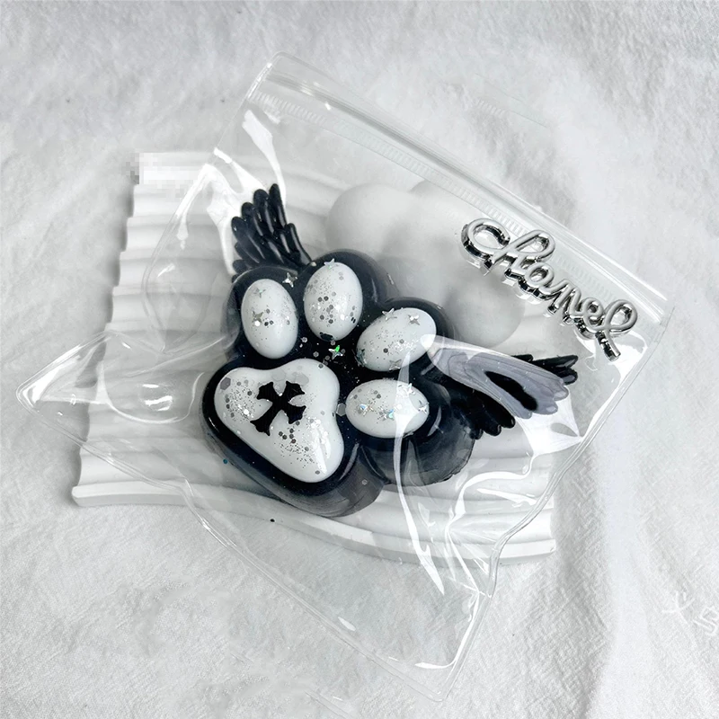 جديد الأسود الشيطان القط باو انتعاش بطيء ضغط لعبة لطيف محاكاة القط باو سوبر لينة الإجهاد الإغاثة لزجة قرصة لعبة حسية الهدايا